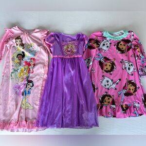 Disney Princesses and Gabby’s Dollhouse Nightgown Set - Pink and Purple 4T